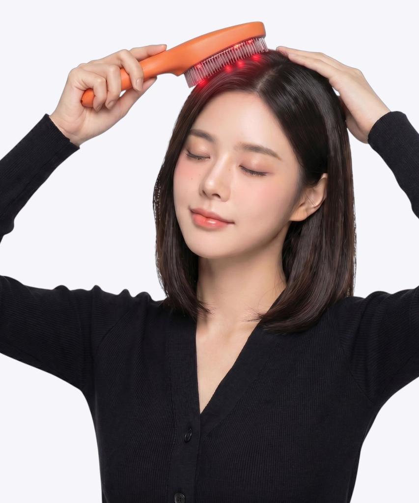 Scalp Massager Care Device Brush EMS Negative Ion Touch Beauty Orange
