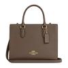 Maggie 25 Brand Logo Zipper Closure Cow Leather Tote Bag Tote Bag Shopping Bag Shoulder Crossbody Handbag Medium Size Women's Dark Brown