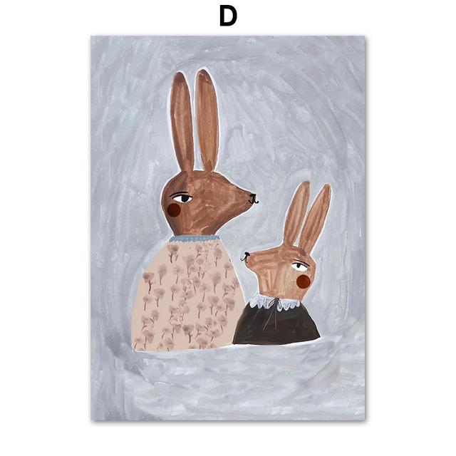 

Крутой кот кролик единорог голубь мира цветок настенное искусство холст картина скандинавские постеры и принты настенные картины декор детской комнаты для малышей без рамки 21*30cm No Frame