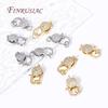 Fermoirs mousqueton en laiton plaqué or 18 carats Cœur/Ronds avec Anneau Ouvert, Fermoirs Incrustés de Zircon pour Bracelets Connecteurs Fermoirs Bijoux DIY