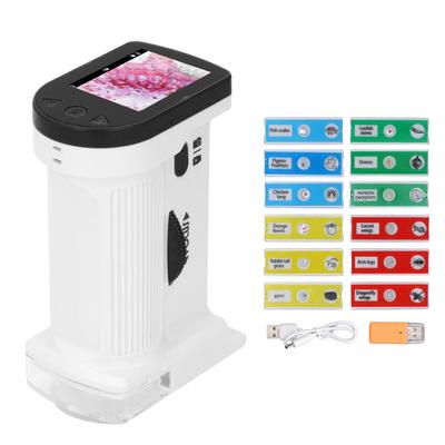 Kids Handheld Microscope with LED Light Brightness Adjustable Video Shooting Lighted Mini Pocket