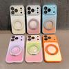 Gradient Dual-Tone Acrylic Phone Case With Rotating Stand IPhone 13 14 15 16 17 Pro Max Full Coverage