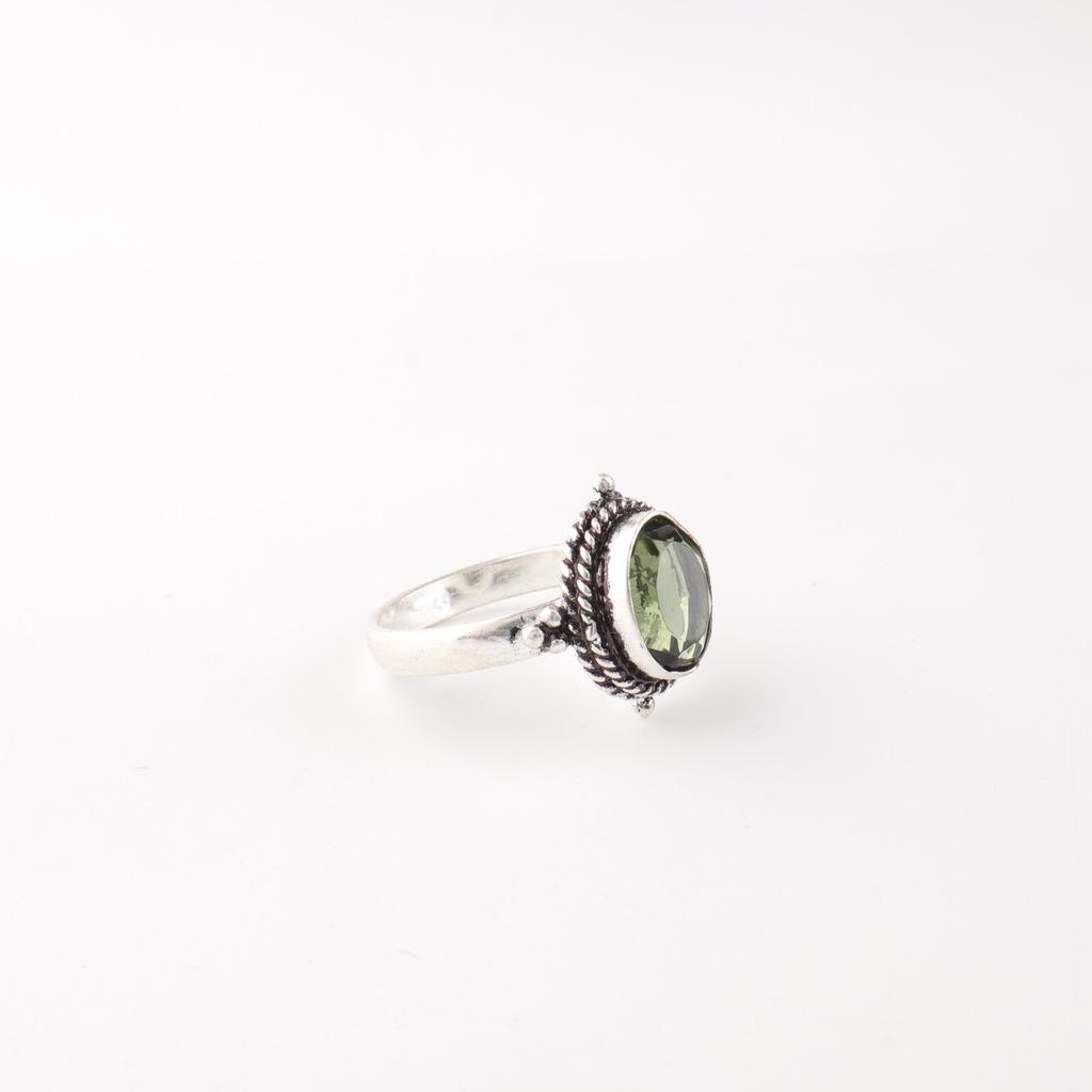 Green Tourmaline Gemstone 925 Sterling Silver Jewelry Handmade Ring Women's Gift RR-9-48