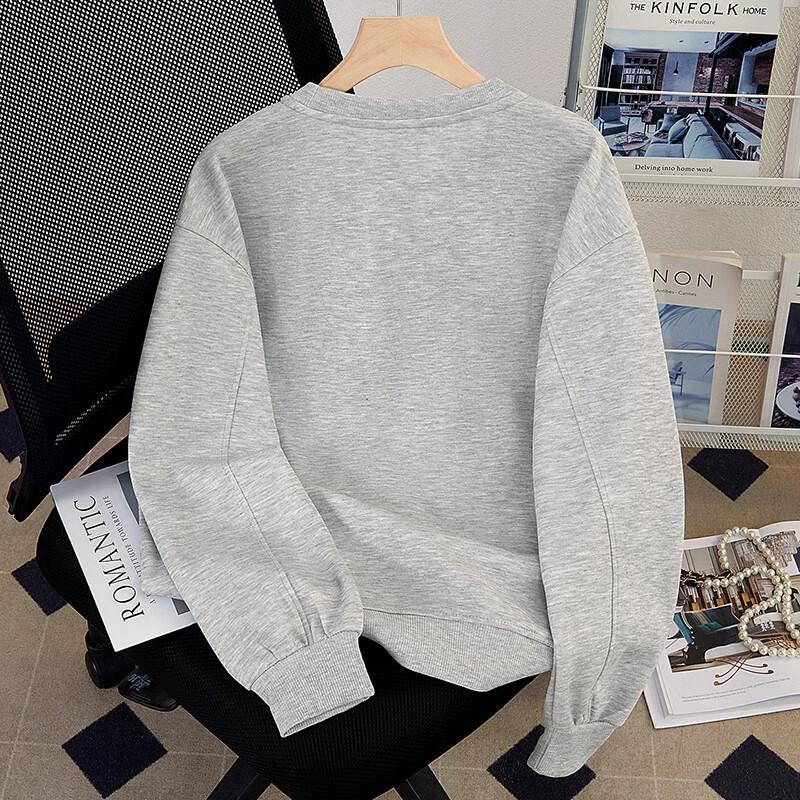 Women's Beaded Bow Round Neck Sweatshirt