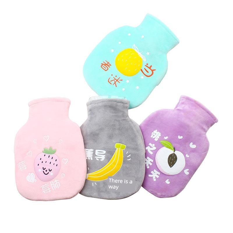 Hot Water Bottle for Women, Portable Mini Cute Plush Small Size, Filled with Water, for Warming Hands and Stomach, Specifically for Use in Bed