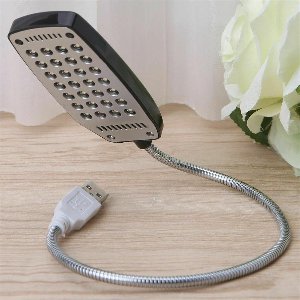 Metal Flexible Mini Reading Light Usb Charging 360 Degree Rotation High-brightness 28-led Heads Lightweight Portable Lamp For Laptop