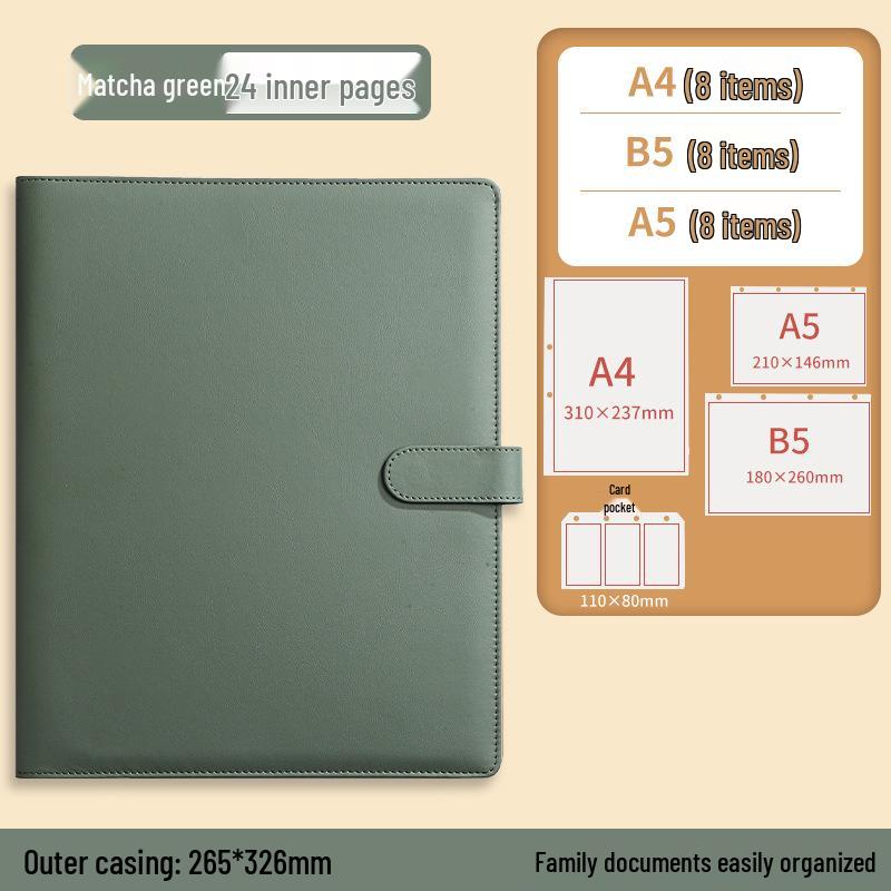 A4B5 Family Document Organizer: Loose-leaf Binder for Tickets, Certificates, Pregnancy & Postpartum Check-up File Management
