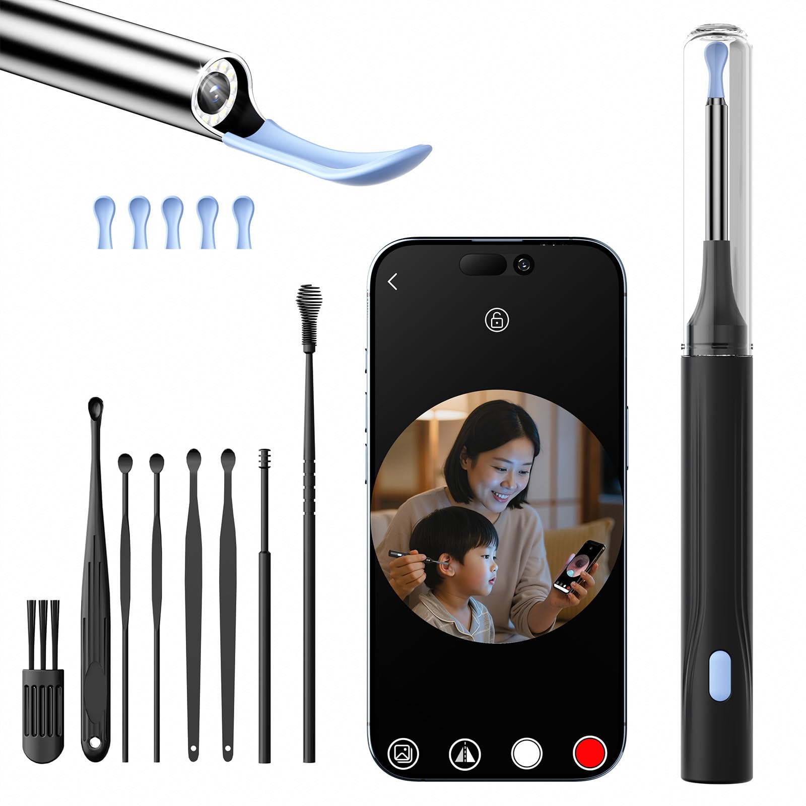 

электрическая ухочистка с камерой чёрный