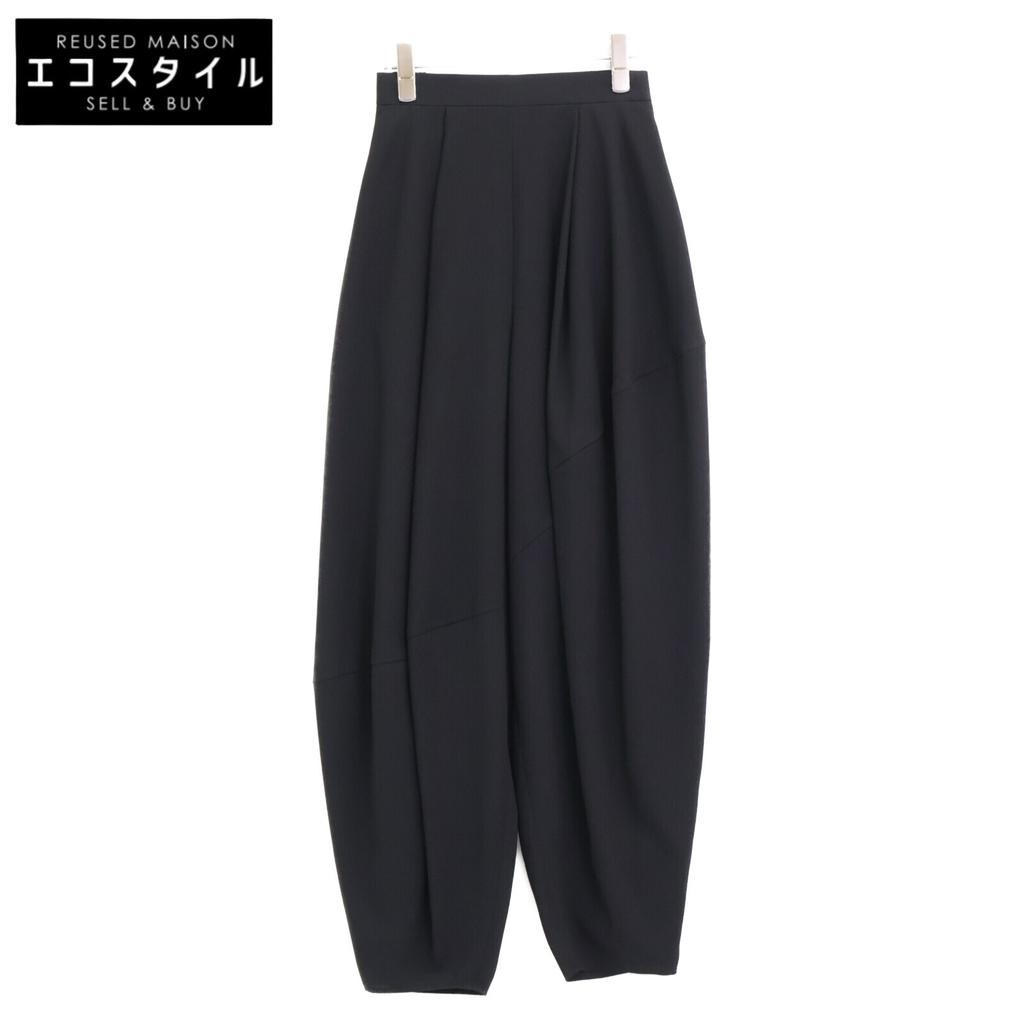 ENFOLD 24AW 300HA731-0430 Black Polyester UNBALANCE PANTS Bottoms 36 blackUsed