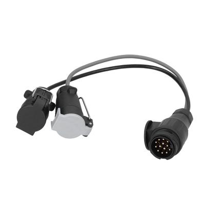 Convertidor de Enchufe para Remolque de 12V de 13 Pines a 7 Pines de Plástico PVC Latón para Caravanas Estándar Europeas RV