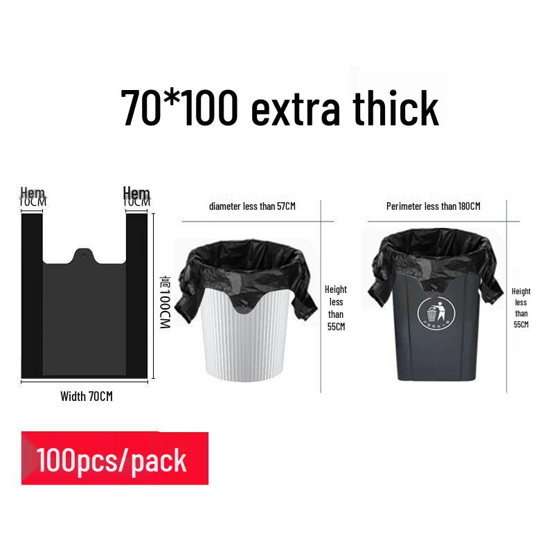 Verdikte Draagbare Zwarte Keuken Vuilniszakken - Duurzame Huishoudelijke Vuilniszakken in Veststijl