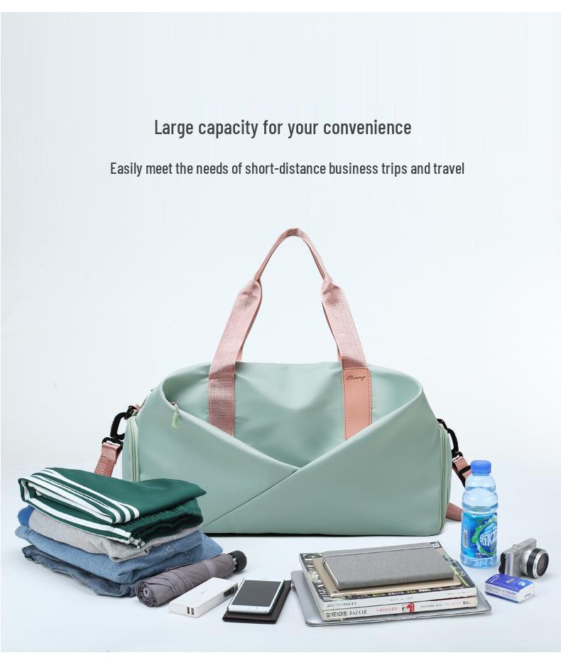 Sporttasche für Yoga mit großem Fassungsvermögen, bedrucktem Logo und Nass-/Trockenfach, ideal für Reisen und Fitnessstudio mit Schuhfach