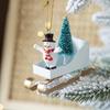 Iron Art Sleigh Hanging Ornamen Nordic Christmas Figurine Decorations Xmas Tree Sled Pendant  Gifts