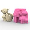 Bear Flowerpot Silicone Molds Plaster Concrete Storage Jar Making Molds Decors