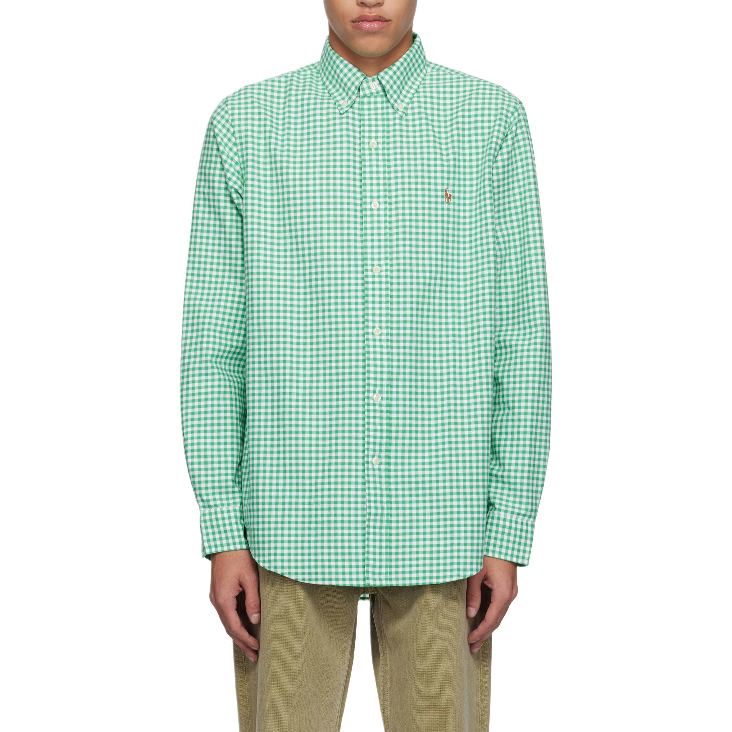 

Рубашка мужская Polo Ralph Lauren с воротником на пуговицах, вышитым логотипом, зеленая 710813021022 S