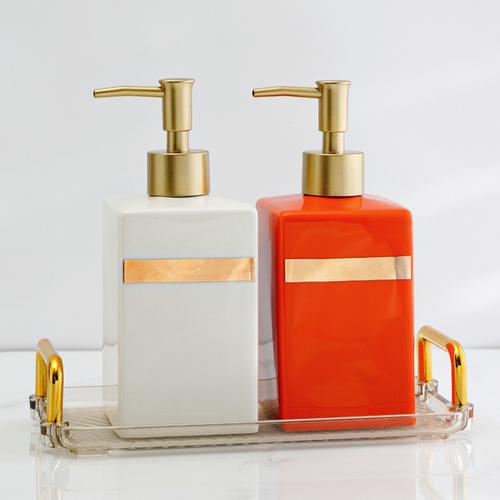 Bathroom Hand Sanitizer Soap Dispenser Gold Press Ceramic Lotion Bottle Hand Sanitizer Dispenser Bottle Bathroom Accessories