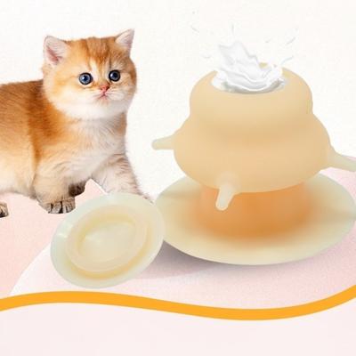 Katzenfutterspender Kätzchen-Zitzenfütterer Haustierfutteraufbewahrung Bionische Zitze Welpenmilchspender Silikon 230ml Haustiernapf