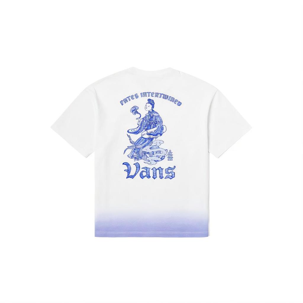 Vans Tee Ss Gradient Snake Year Zodiac Comfortable Soft Breathable Moisture Wicking Lightweight Short Sleeve T-Shirt Unisex Tops White VN000PT0WHT