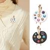 Enamel Rhinestones Art Palette Brooch Alloy Construction Lapel Pin Clothing Jewelry Accessory for Stylish Wear
