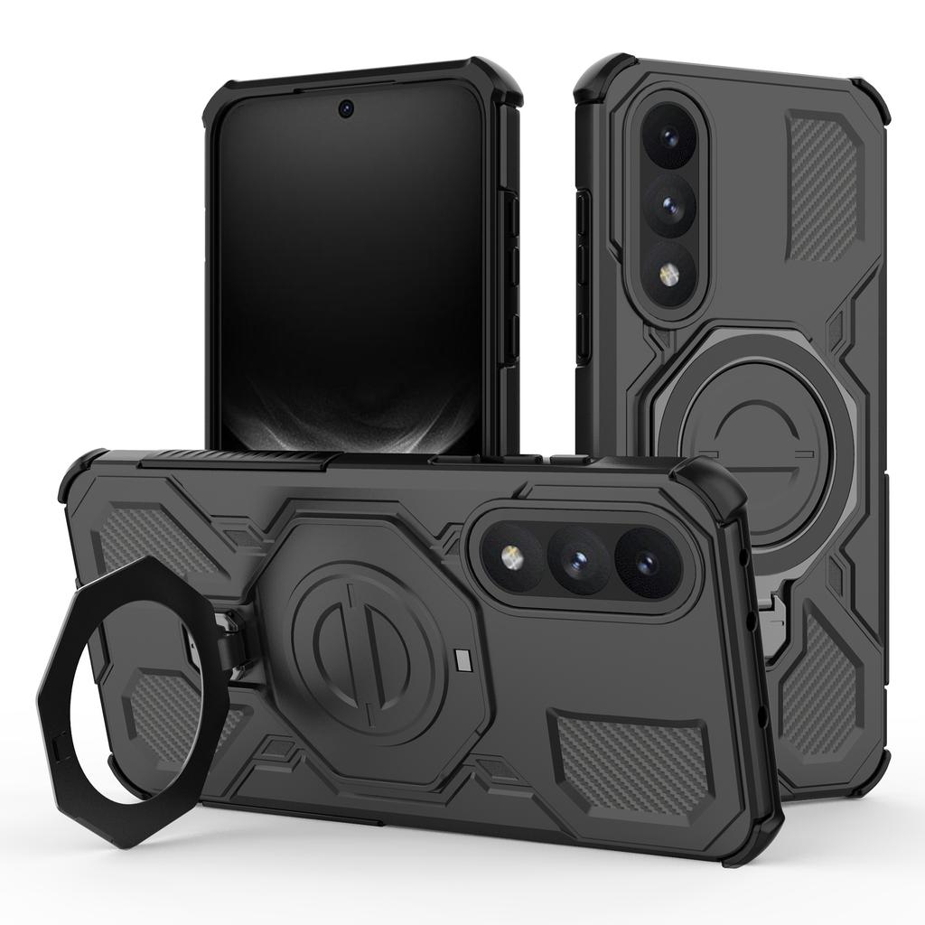 For OnePlus Ace 5 Ultra 5G/Nord 5 5G Magnetic Case Rotating Metal Kickstand PC+TPU Phone Back Cover