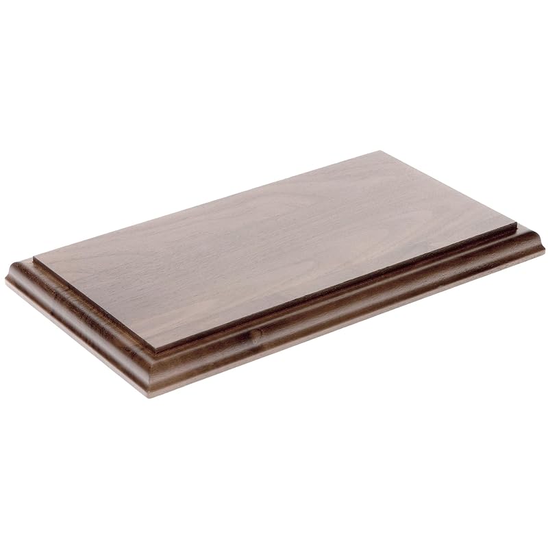 Plymor Solid Walnut Rectangular Wood Display Base with Ogee Edge, 9 W x 3.5 D x 0.75 H, Pack of 3 9 x 3.5 x 0.75