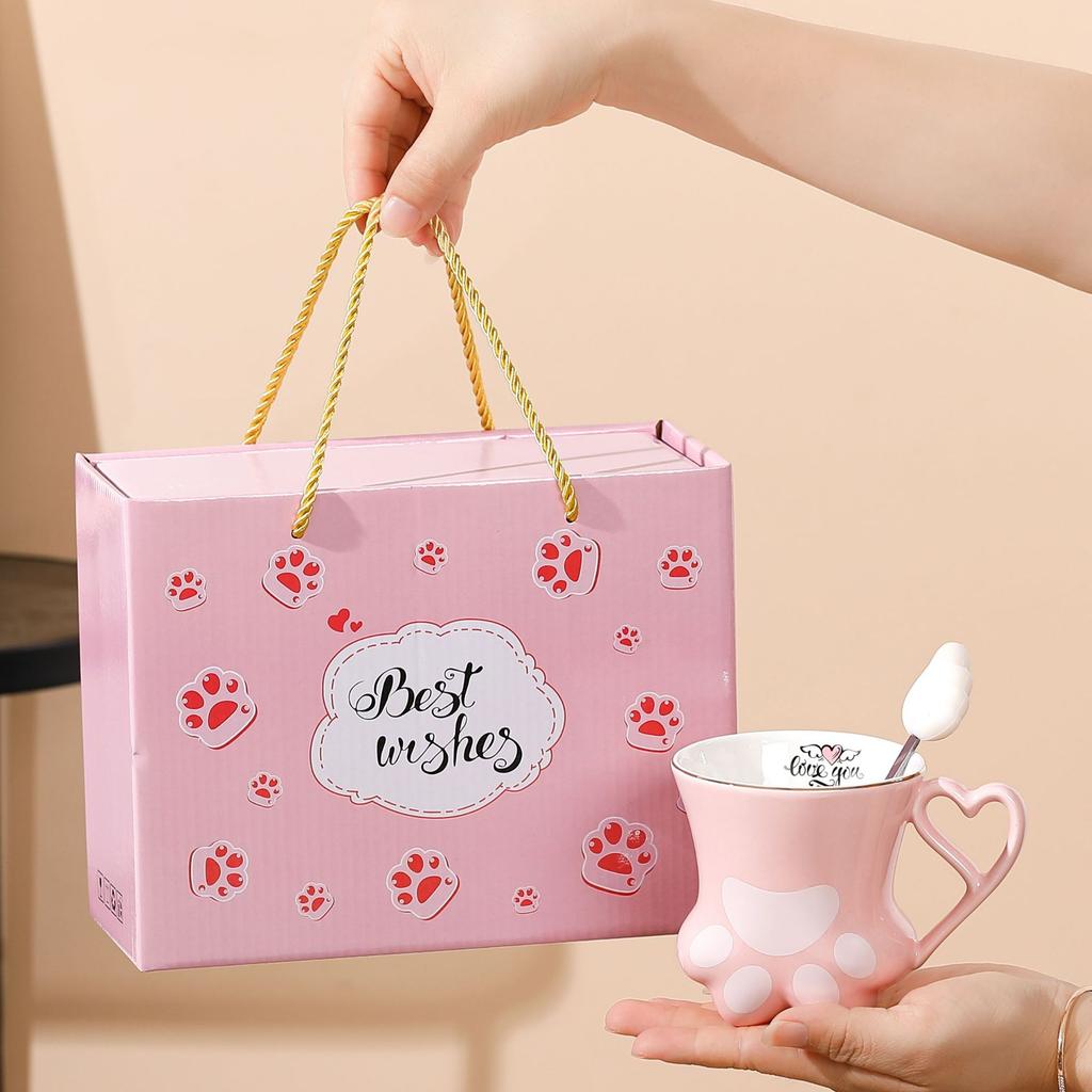 High-Value Cat'S Claw Mug, Girl'S Ceramic Cup, Cute Gift Box, Girlfriend Couple Gift, Wedding Gift