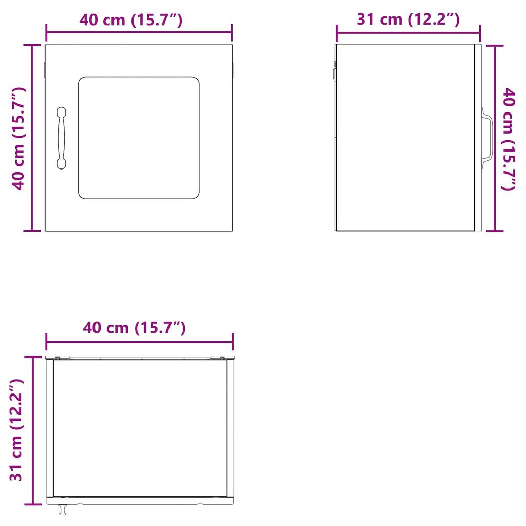 Wall Mounted Glass Cabinet LUCCA 2 pcs White 40 x 31 x 40 cm Particleboard
