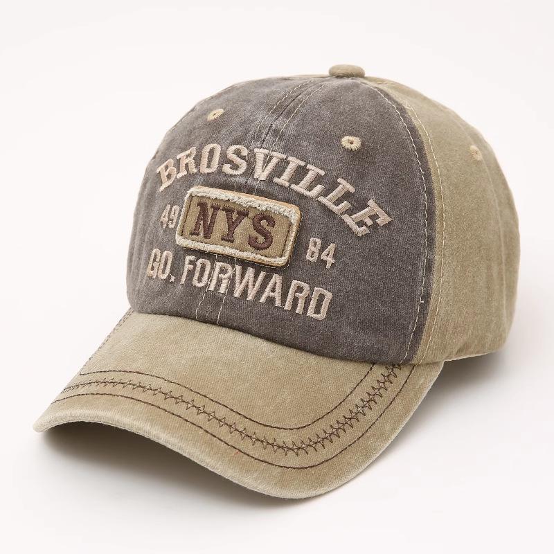 

Новый стиль ковбойская шляпа мужская шляпа стирка и старая вышитая утиный язык уличная мода личность бейсбол спортивная шляпа мужской стиль M（56-58cm）