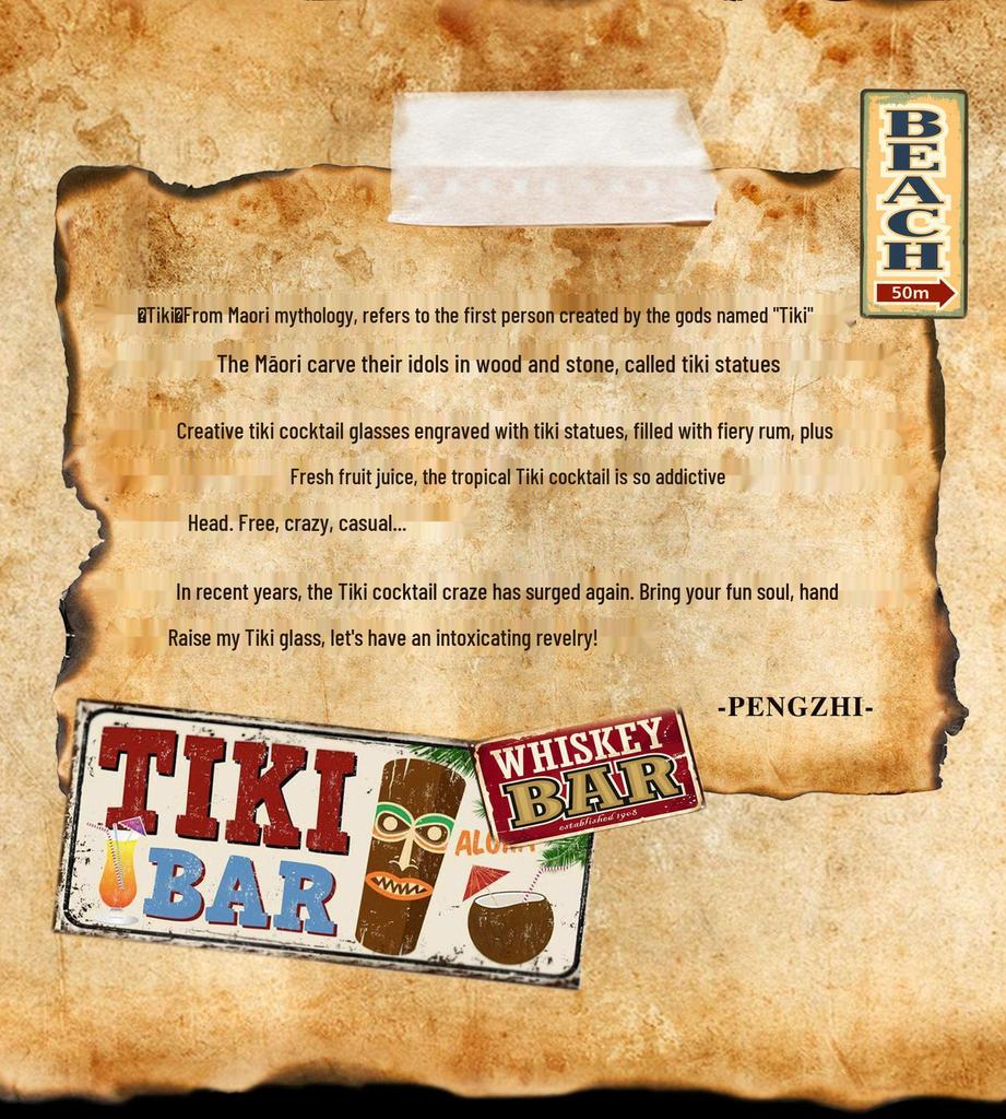 Hawaiian Tiki Zombie Skull Ceramic Cocktail Glass