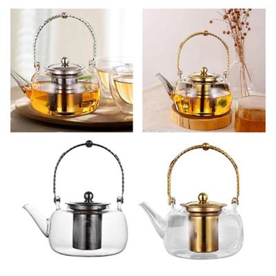 Thickened Glass Teapot Transparent Teapot Filter Teapot Home Heat-Resistant Flower Teapot