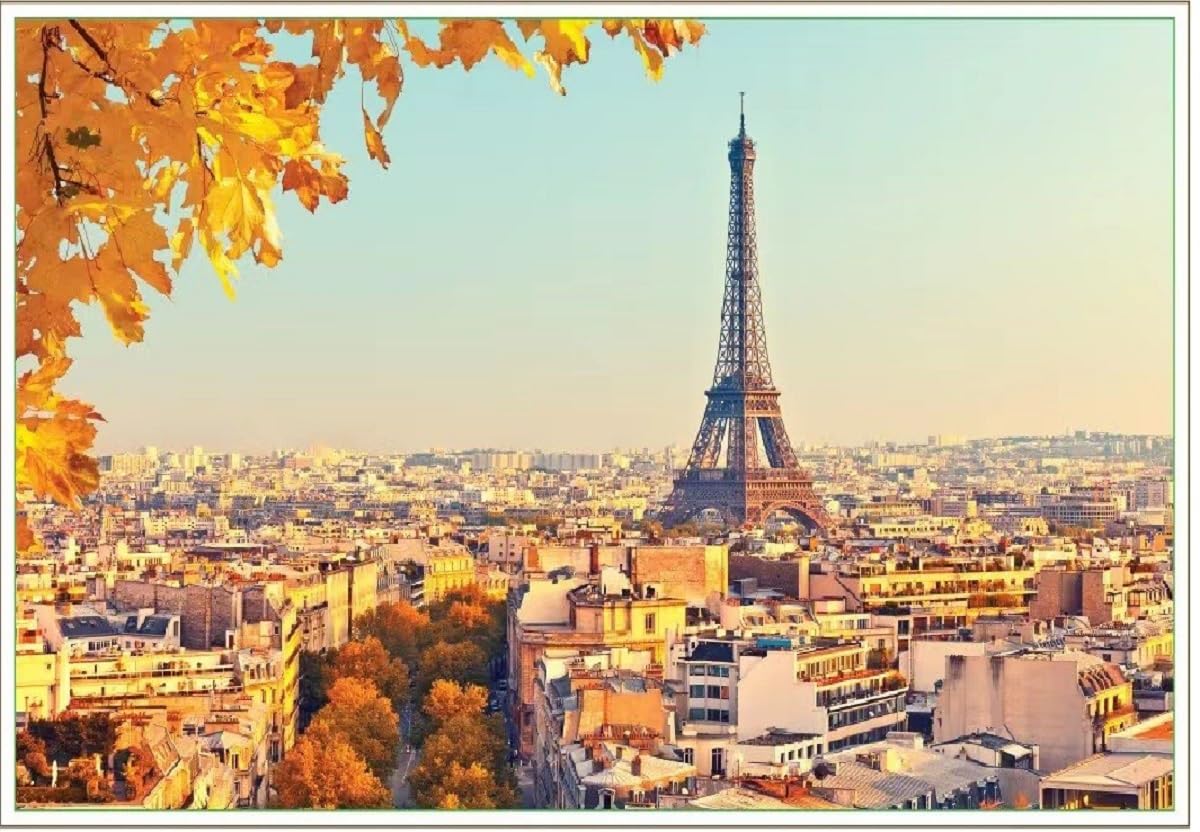 

Осінній пазл Ейфелева вежа , 1000 деталей, 70x50 см, Інтелектуальний пазл, Подарунок, День народження, Різдво, Стильний інтер єр