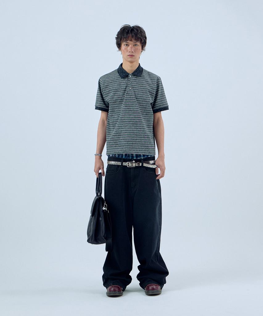 NOISE Stripe Dyed Polo Shirt - Green