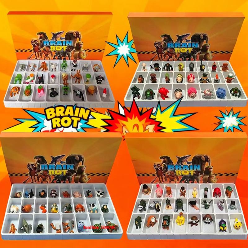 24-96Pcs Italian Brainrot Tung Tung Sahur Figures Doll Tralalero Tralala Bombardino Crocodilo Shimpanzini Bananini Model Toygift