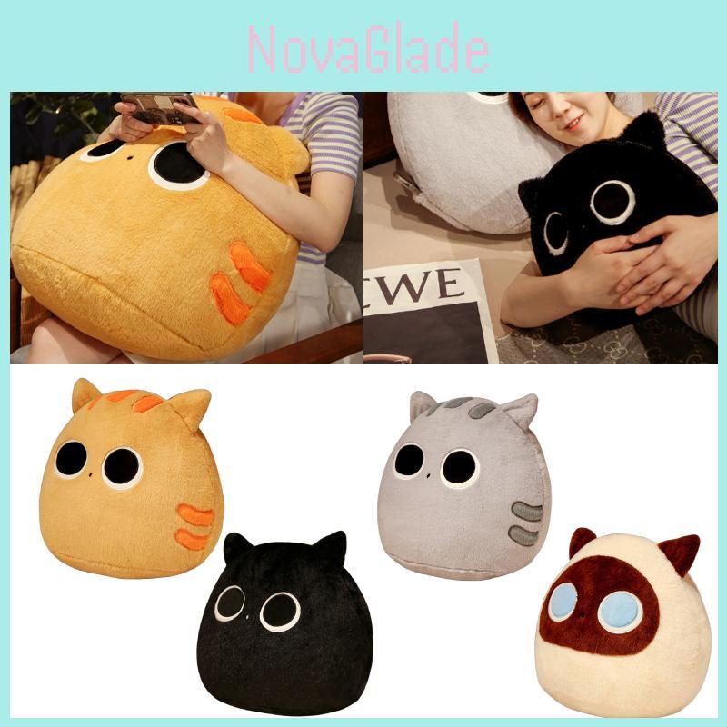 Niedliche schwarze Katze Knödelkissen Plüschtier Stofftierpuppe