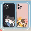 Cute Cat Couple Phone Case For IPhone 15 14 13 12 11 Pro Max Mini X XR 7 8 SE Plus SE20 Kawaii Cartoon Animal Spotted Cat Covers