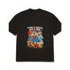 Crewneck T Shirt White Groundhog Builder Graphic Print with Russian Text for Casual Wear