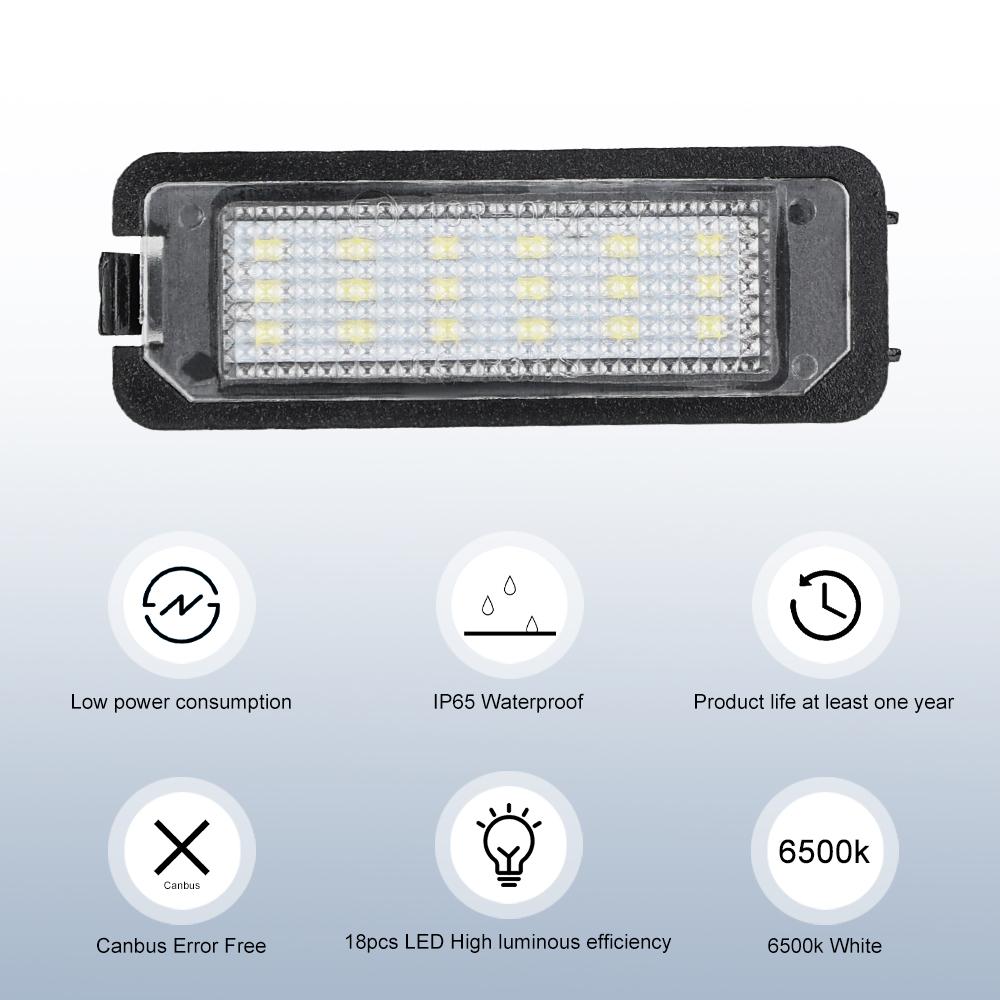 2x Car Rear LED SMD License Number Plate Light For VW GTi Golf 4 5 6 7 MK4 MK5 MK6 MK7 Passat B7 CC EOS Scirocco Beetle