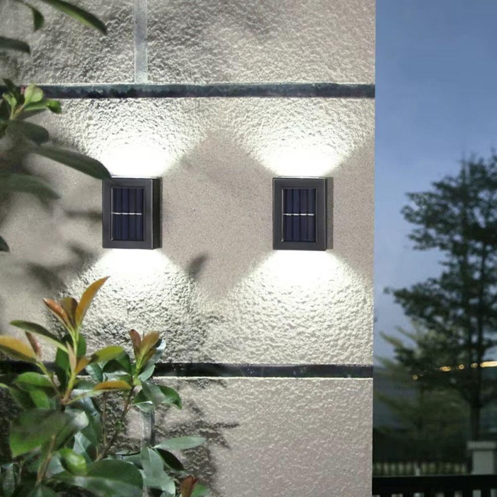 2Pcs Waterproof Solar Wall Light Solar Powered Decorative Light Solar Garden Light Up Down Lighting LED Solar Light Home Balcony