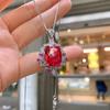 Schmuck Beliebte Simulation Roter Glasanhänger 12 * 16 Halskette Frauengeburtstagsgeschenk