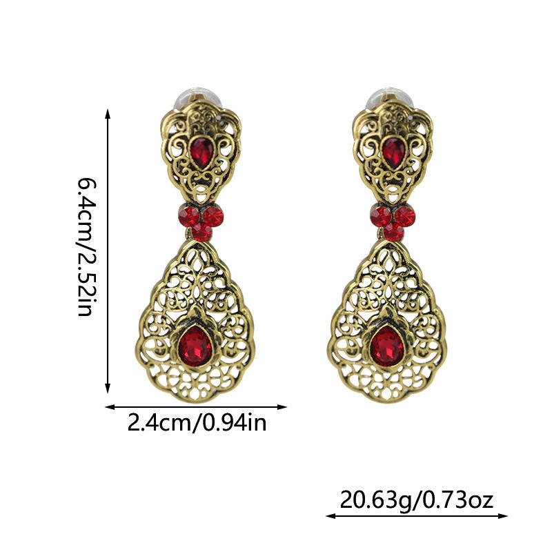 Elegant Moroccan-Style Hollow Drop Earrings for Women - Wedding & Festival Wear
