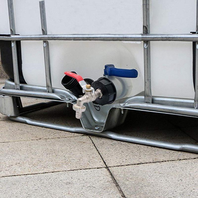 BC Tank Adapter IBC Tote Tank Drain Adapter S60X6 To Brass Garden Tap with 1/2" Hose Fitting Oil Fuel Water