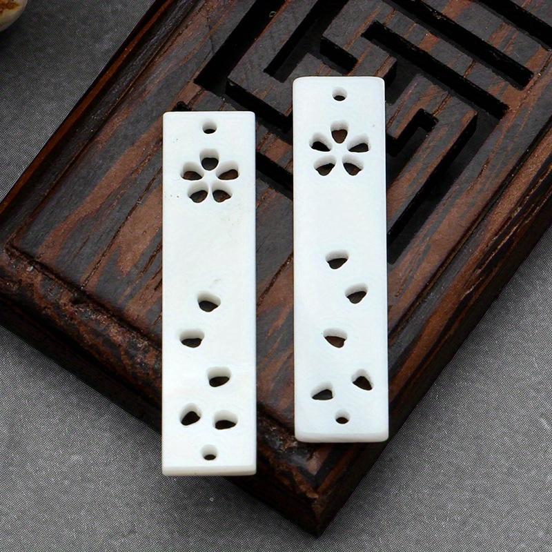 7PCS Chinese Ancient Shell Pendant Hollow Carving Different Patterns Shell Long DIY Necklace Bracelet Red Rope Woven Jewelry