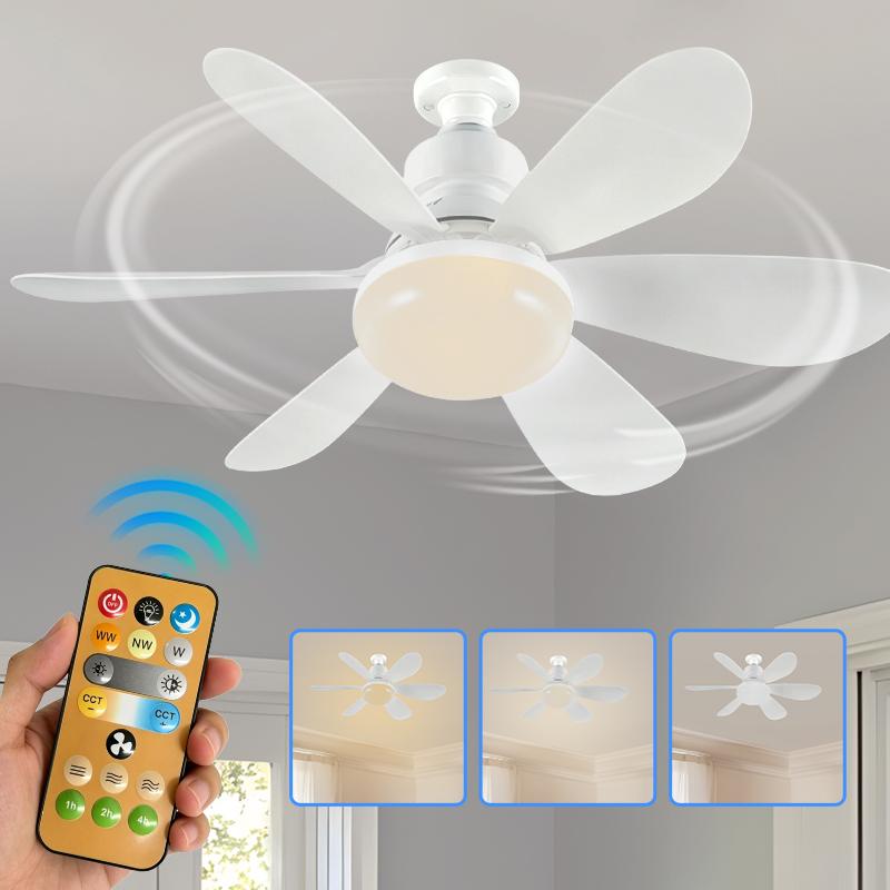 Steckdosen-Breeze-Ventilator-Leuchte 3-stufiges Deluxe-Modell Tragbare Ventilatoren mit Lichtern und Fernbedienung für Schlafzimmer, Küche, Wohnzimmer