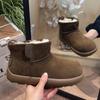 Women's large size soft sole heightening warm fur one winter non-slip wear-resistant snow boots plush lining outdoor sports cotton boots