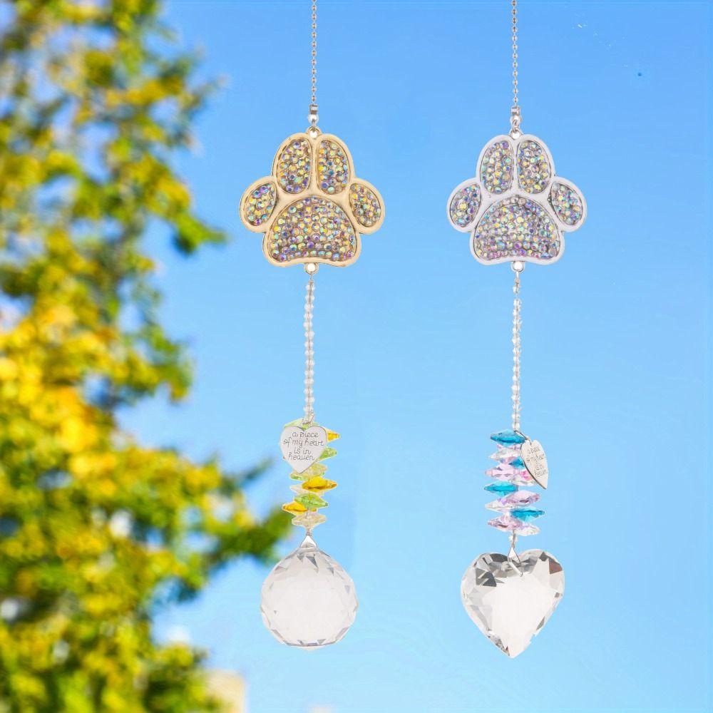 Creative Wind Chimes Hanging Light Collection Pendant Crafts Paw Print Sun Catcher  Balcony