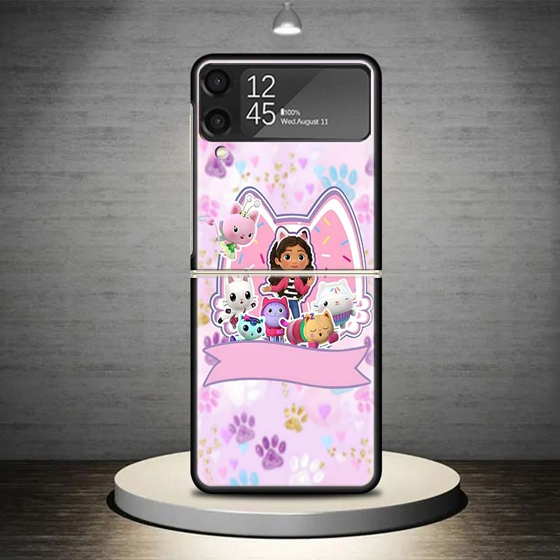 Cartoon Gabbys Dollhouse Phone Case For Samsung Galaxy Z Flip 7 6 5 4 3 5G Shockproof Cover Z Flip7 Flip6 ZFlip5 Flip3 Flip4 Lux