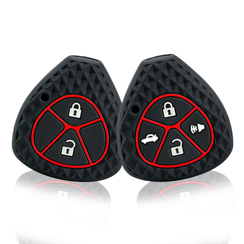 Silicone Car Key Case Cover For Toyota Auris HiLux Corolla Fortuner Prado Verso Camry Yaris Vitz Vios Ractis 2/4 Button
