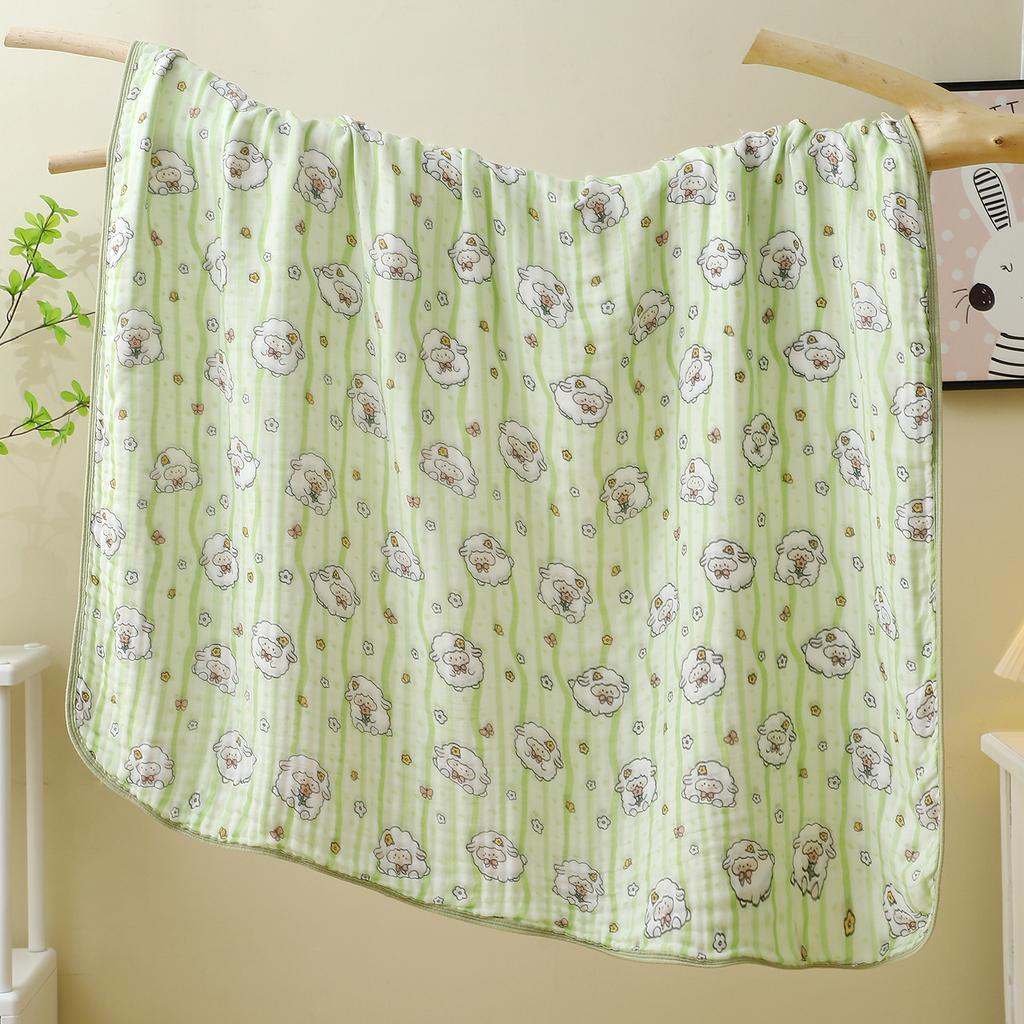 Baby Gauze Bath Towel Neonatal Class A Six-Layer Cartoon Printing Bag Quilt 110 * 110 Water-Absorbing Children'S Blanket