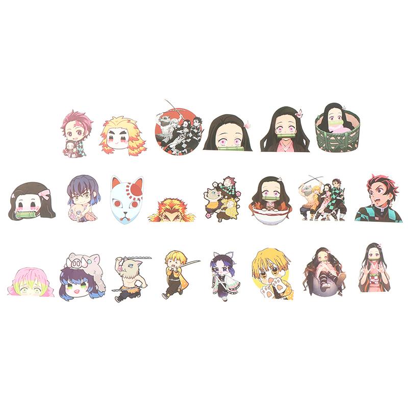 50Pcs Anime Demon Slayer Pvc Sticker For Luggage Laptop Skateboard Waterproof