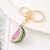 Keychain Pendant Sparkling Rhinestones Watermelon Design Key Chain with Lobster Clasp Backpacks Beach Bags Car Hanger